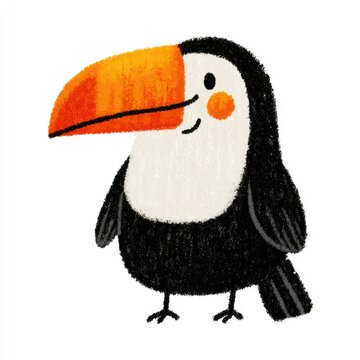 Cute toco toucan bird doodle illustration