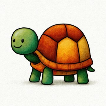 Cute tortoise doodle illustration