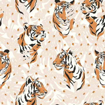 seamless pattern with tiger