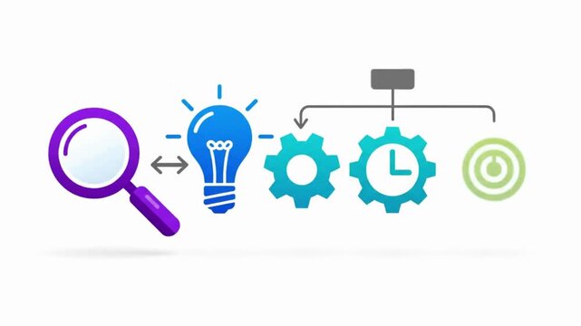 Modern Five Step Business Workflow Infographic Animation