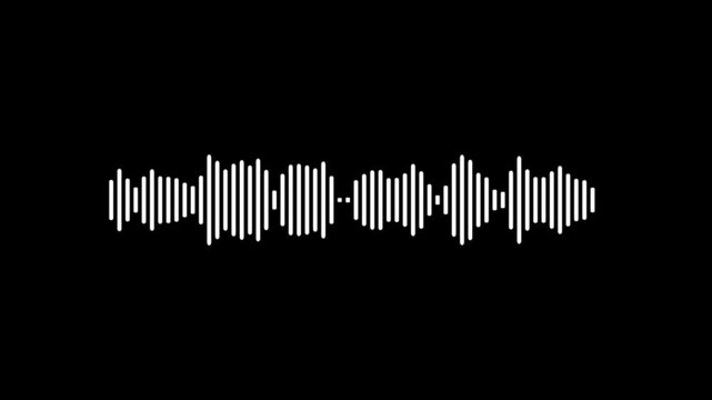 Abstract White on black sound waves background. White audio waveform spectrum animation, Visualization sound graphic element. audio visualizer on green screen background. audio bar, spectrum form,