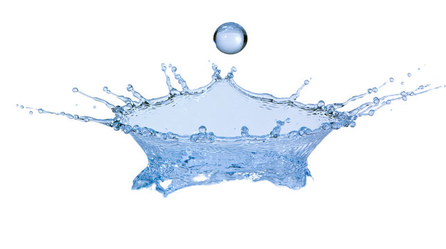 Water splash crown shape with falling drop