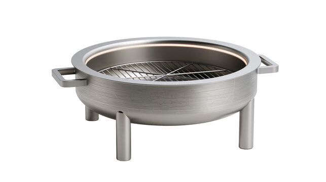 Brushed stainless steel chafing dish with wire rack and handles
