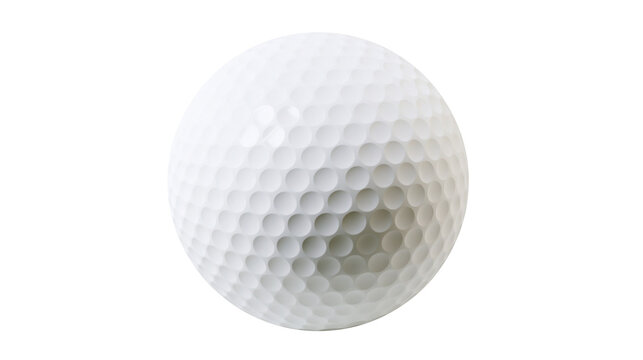 White golf ball with dimples