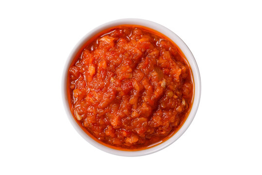 Red tomato Bolognese sauce with spices, salt, pepper, and herbs. A red sauce