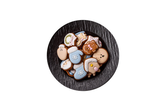 Gingerbread as a Christmas staple, sweet biscuits for the holiday. Gingerbread as a background