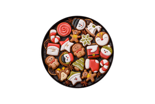 Gingerbread as a Christmas staple, sweet biscuits for the holiday. Gingerbread as a background