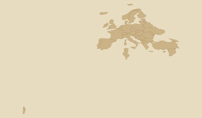 Minimalist map of europe with country borders on beige background vector illustration of european continent map for geography, education, travel and infographics © Hikari Vector Studio