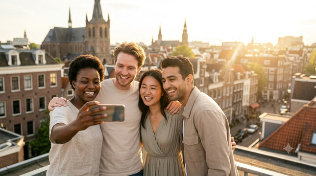 diverse tourists in paris