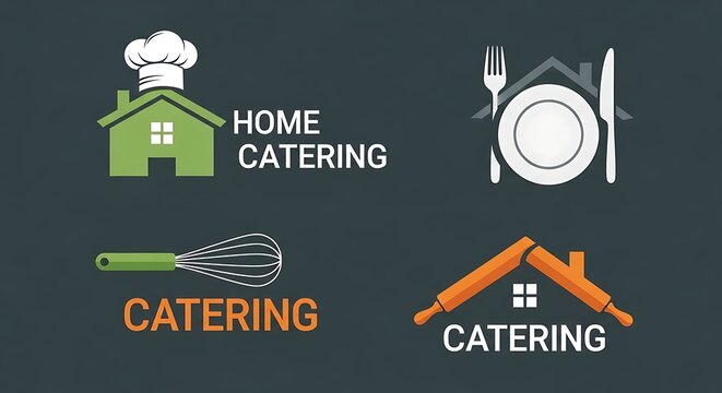 Home Catering Service Icons and Logos.