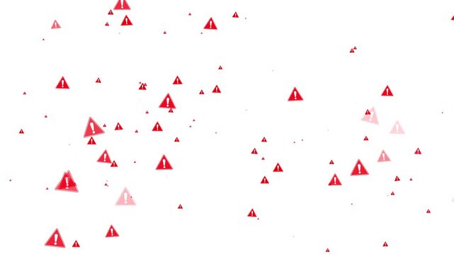 Warning risk Caution symbol particle animation.