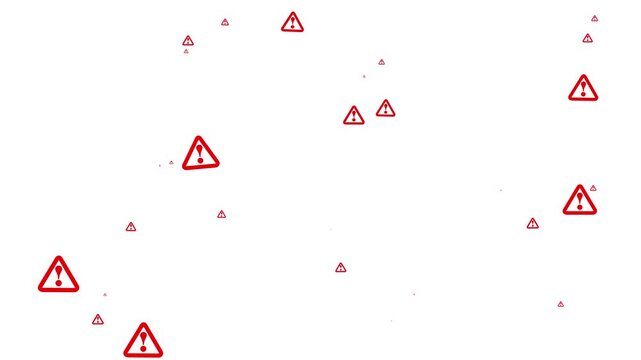 Warning risk Caution symbol particle animation.