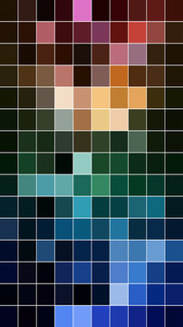 Abstract grid of vibrant squares with gradient color transitions