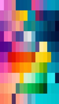 Vibrant multi-colored square grid with rainbow gradient transitions