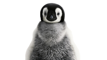 Fluffy baby emperor penguin chick with black and white plumage © Eustace