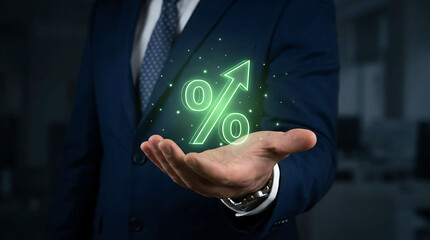 Obraz premium Interest Rate Growth Financial Investment Banking and Economic Performance Business Concept