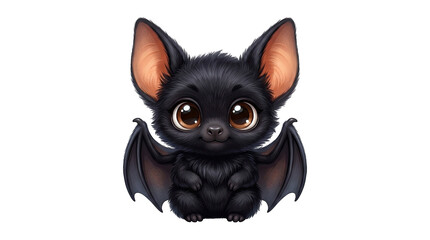 Fototapeta premium Cute little cartoon bat character for halloween celebration design isolated on transparent background