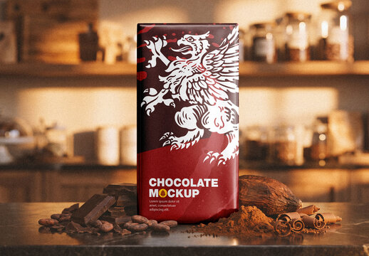 Chocolate Bar Package Mockup