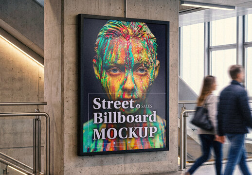 Vertical billboard frame mockup