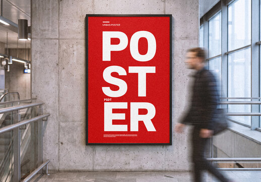 Indoor Wall Poster Mockup