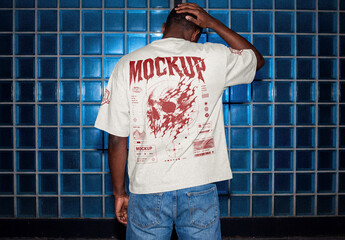 Oversized T-Shirt Back Mockup