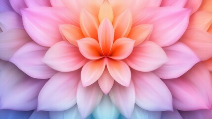 Fototapeta premium A vibrant floral design featuring a large, multicolored bloom, perfect for greeting cards, wellness themes, or digital backgrounds, evoking calmness and beauty,
