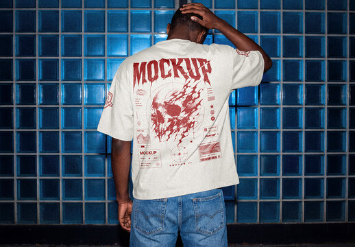 Oversized T-Shirt Back Mockup