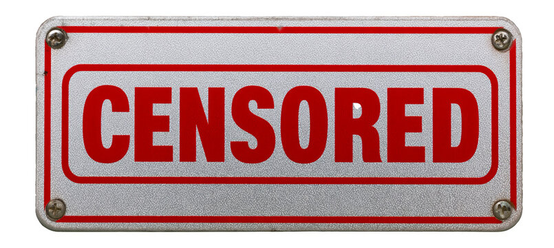 Censored word text sign. Film or movie warning text. Generative AI technology.	
