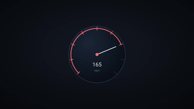 Digital Car Speedometer Dashboard Displaying Increasing Acceleration