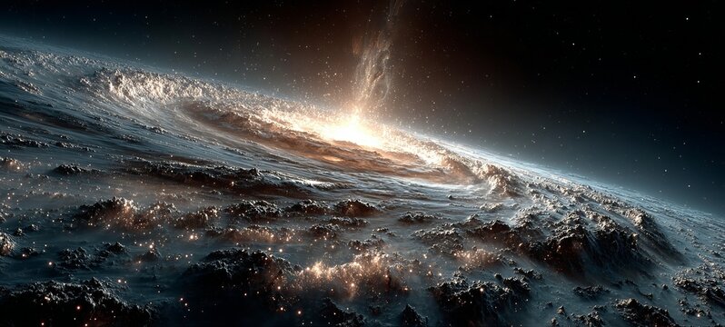 Dramatic Earth Impact - A Cataclysmic Event in Space.