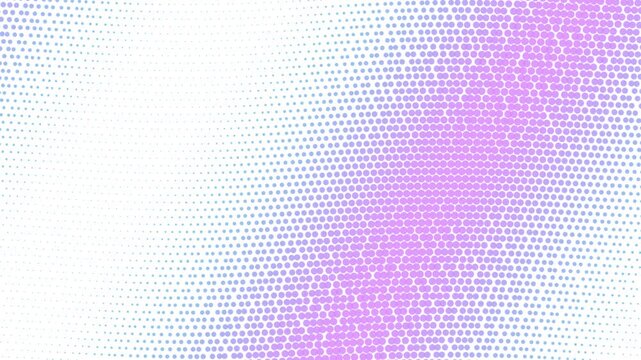 Abstract gradient halftone pattern animation with flowing wave motion on white background.