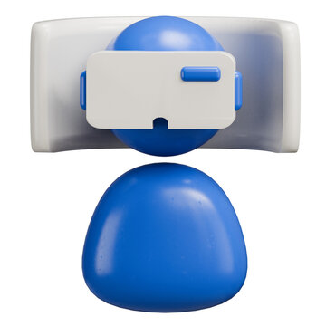 3D Stylized Person Wearing Virtual Reality Headset Icon