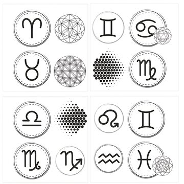 Greek mathematical symbols and geometric patterns collection.