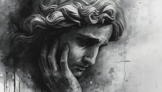 An illustration depicting a sad and pessimistic facial expression.