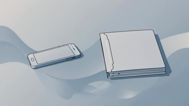 blue smartphone sliding across glass surface in slow motion