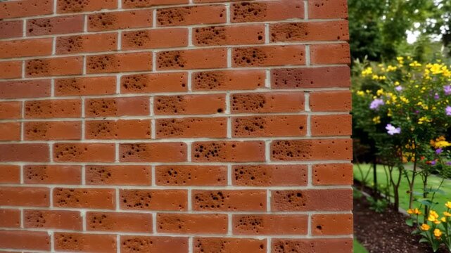 brick wall with ivy growth over time lapse
