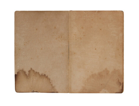 empty old brown paper with stain dirty isolated on transparent background. PNG file
