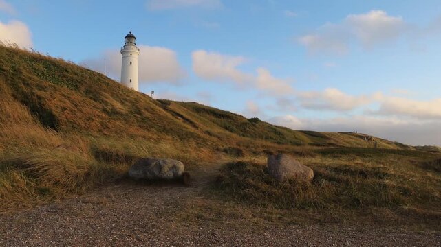 Hirtshals Denmark The 35-meter tall lighthouse on the North Sea Coast of the Northern Jutland region.
