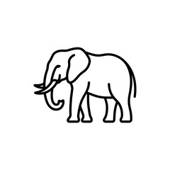 Fototapeta premium Simple elephant line art illustration.