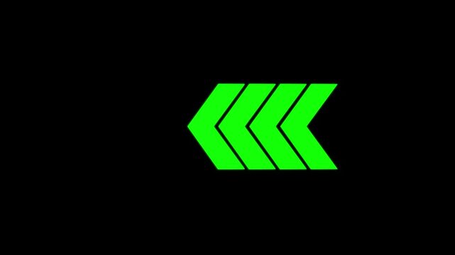 arrow icon concept animation right to left direction looping. arrow loop animation left direction concept, arrow loading icon animation
