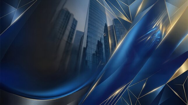 Luxury corporate gradient featuring metallic blue and gold accents, executive website header background
