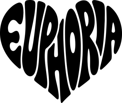 EUPHORIA Typography Black Heart Illustration