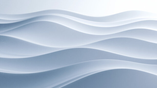 Abstract White Wavy Texture Background with Soft Curves