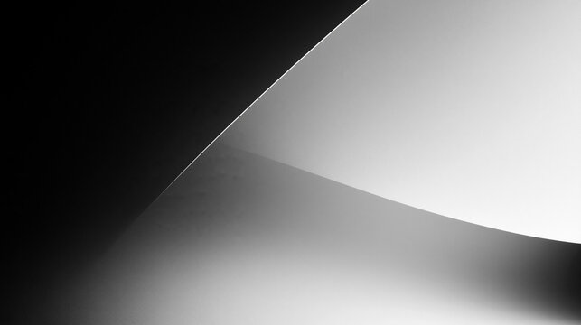 Abstract Black and White Curved Paper Shadow Background