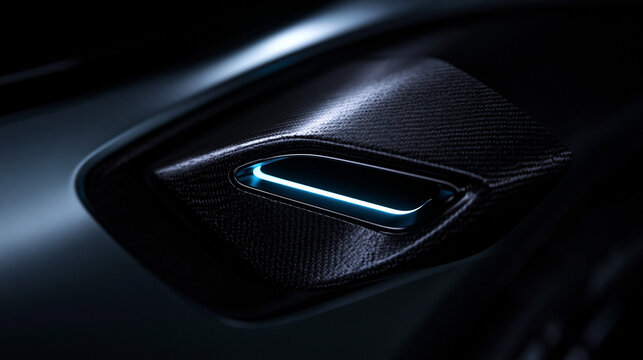 Futuristic Carbon Fiber Car Detail with LED Illumination