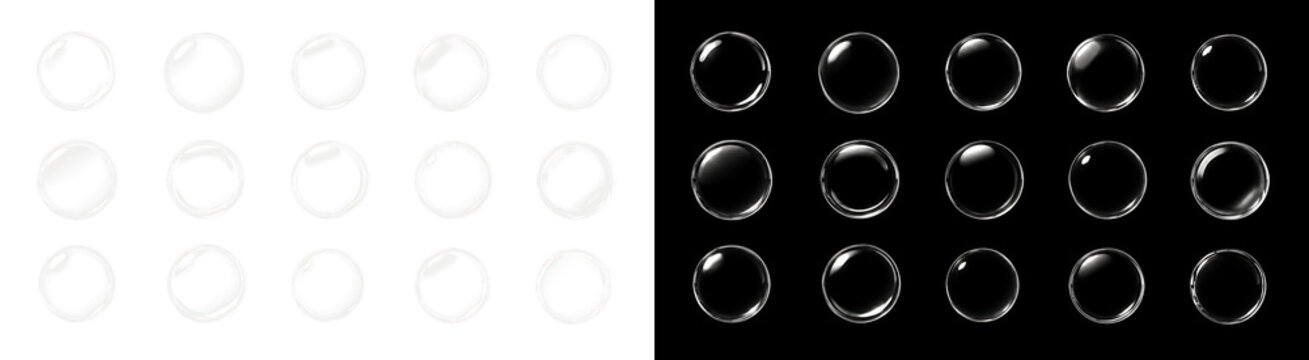 Transparent Rainbow Crystal Bubble with Soft Glossy Reflection on Black Background Realistic Floating Orb for Creative Visual Design Projects.