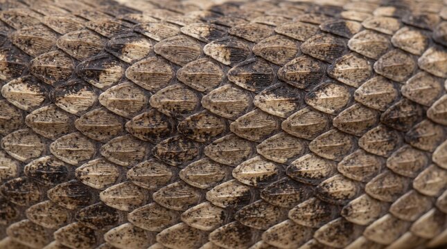 Close-up of rattlesnake skin texture and scales