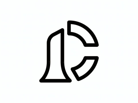 Modern line art logo combining a classical pillar shape with a curved arc, forming an IC monogram emblem. Vector symbol for finance, investment, law firm, and luxury consulting.