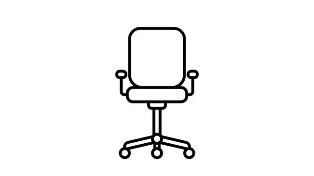 Office animated. Office chair. Ergonomic work chair with wheels. Management, team, marketing. flat design style.
