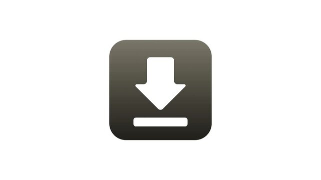 Modern digital download button representing data acquisition and secure file transfer process from the cloud to local storage with quick access functionality